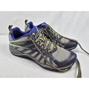 Merrell Womens Siren Edge Q2 Trail Hiking Running Shoes Size 7.5 Frost Blue